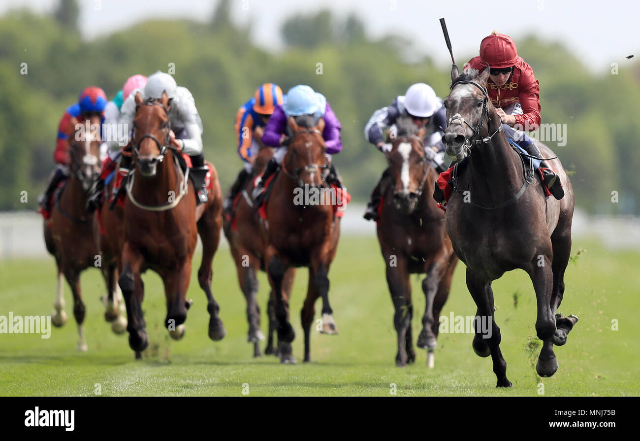Roaring Lion ridden by Oisin Murphy (right) wins the Betfred Dante Stakes during day two of the 2018 Dante Festival at York Racecourse. Stock Photo