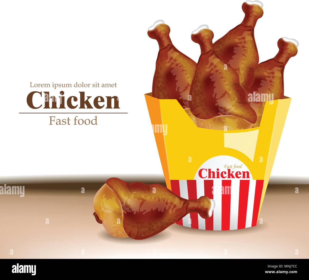 Chicken wings in a box realistic. Fresh organic meat 3d illustration