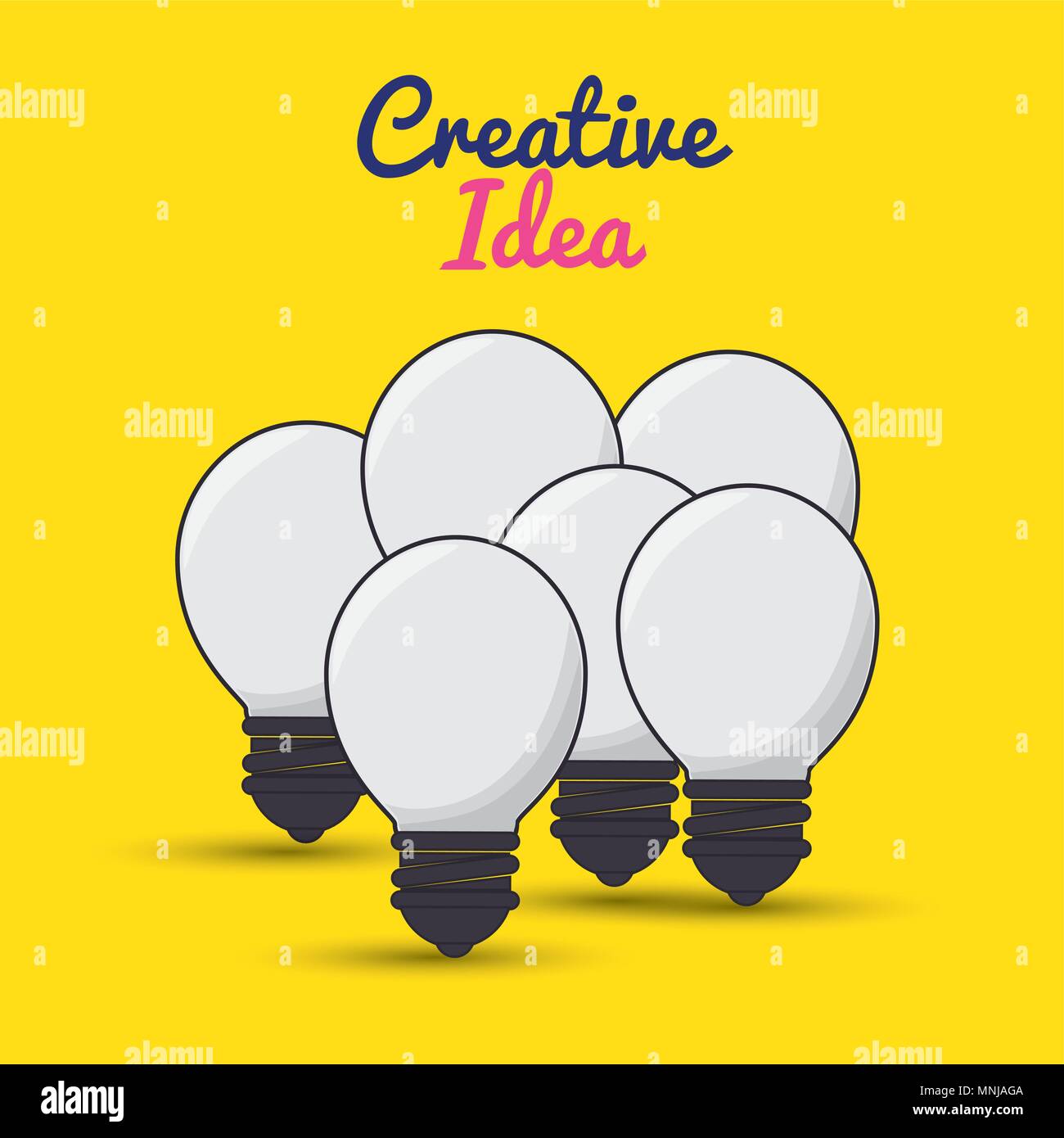 bulbs set creative ideas concept Stock Vector