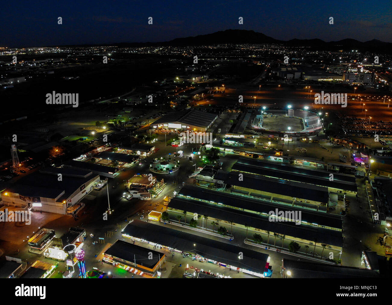 Fair and mechanical games, Feria y juegos mecanicos Aerial view of the ...