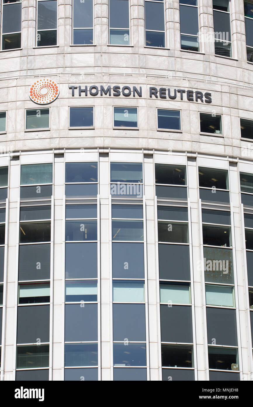 Thomson Reuters offices in Canary Wharf, London Stock Photo