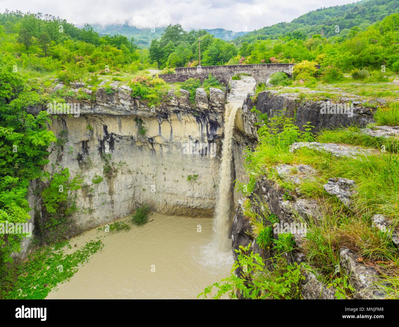 Sopot waterfall landmark in Istria Croatia Stock Photo