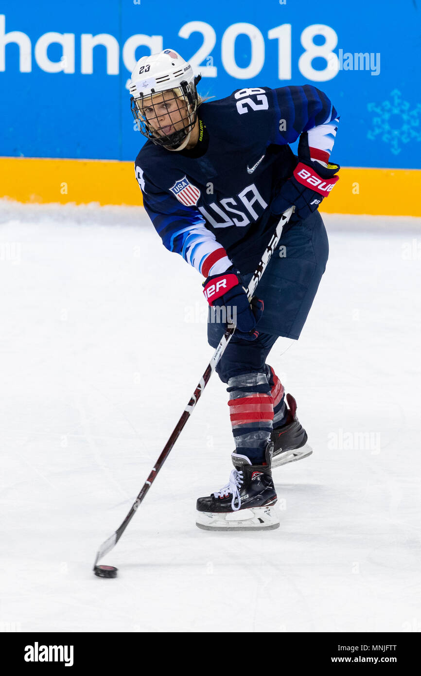 Amanda Kessel (USA) 28 during USAFInland Women's Hockey competition