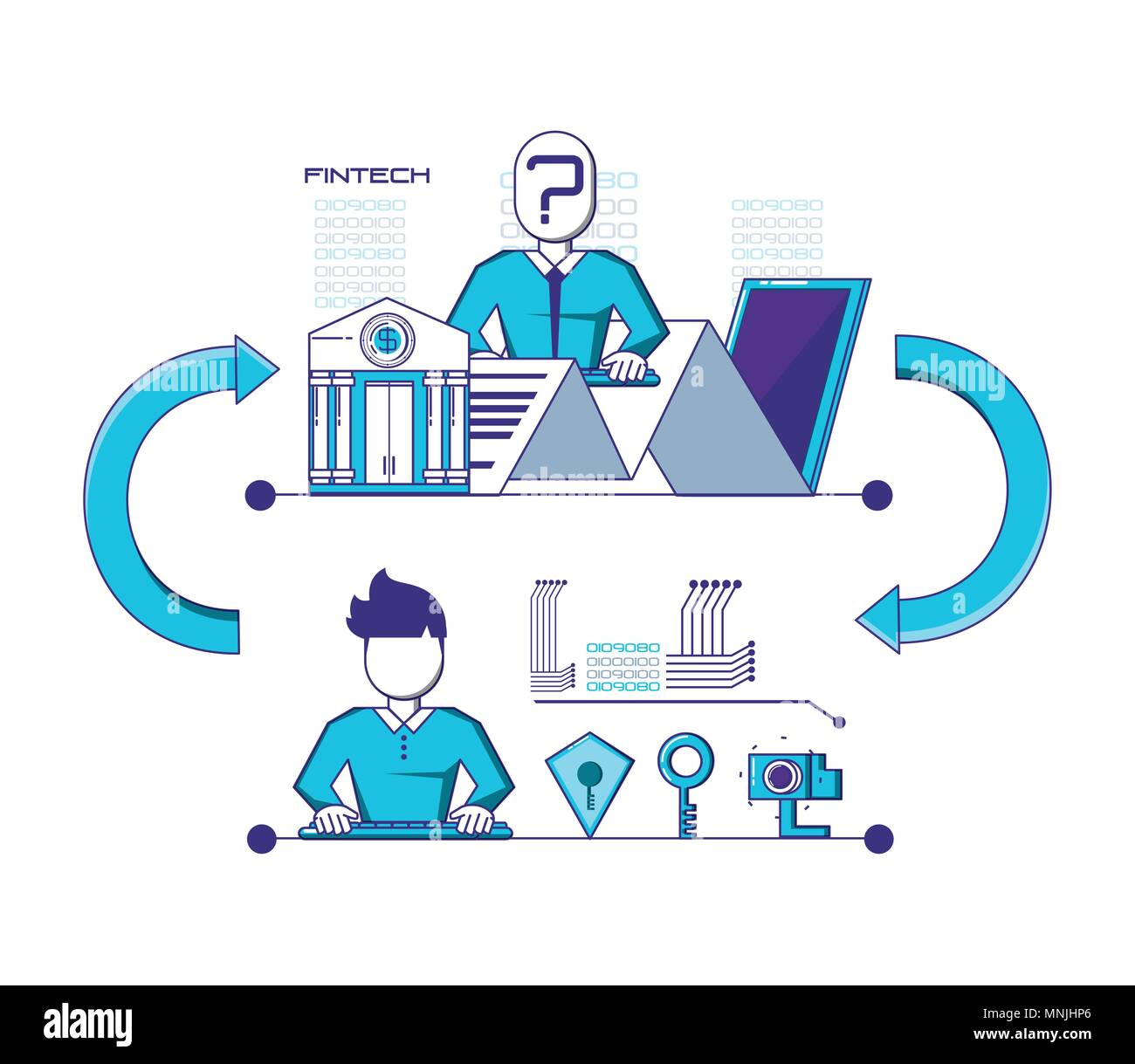 financial technology set icons vector illustration design Stock Vector