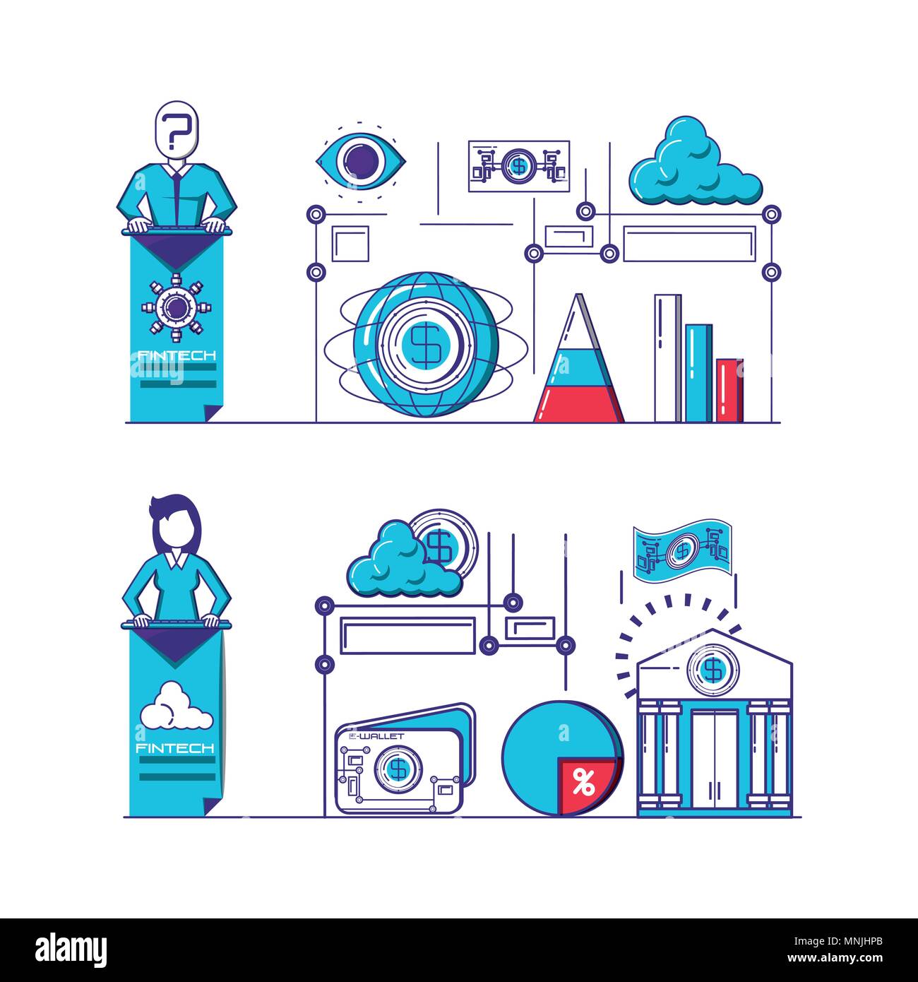 financial technology set icons vector illustration design Stock Vector ...