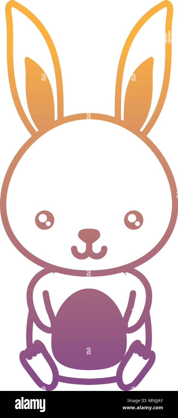 cute rabbit icon over white background, colorful design. vector ...