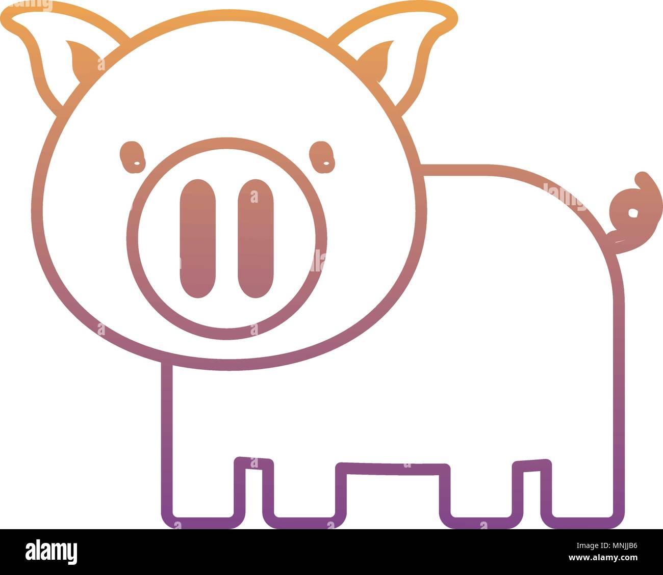 cute pig icon over white background, colorful design. vector ...