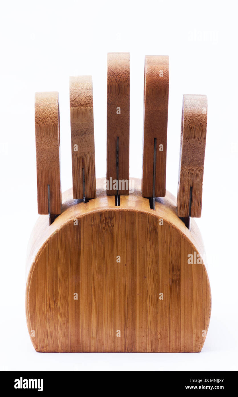 Cheese knife set on white background Stock Photo