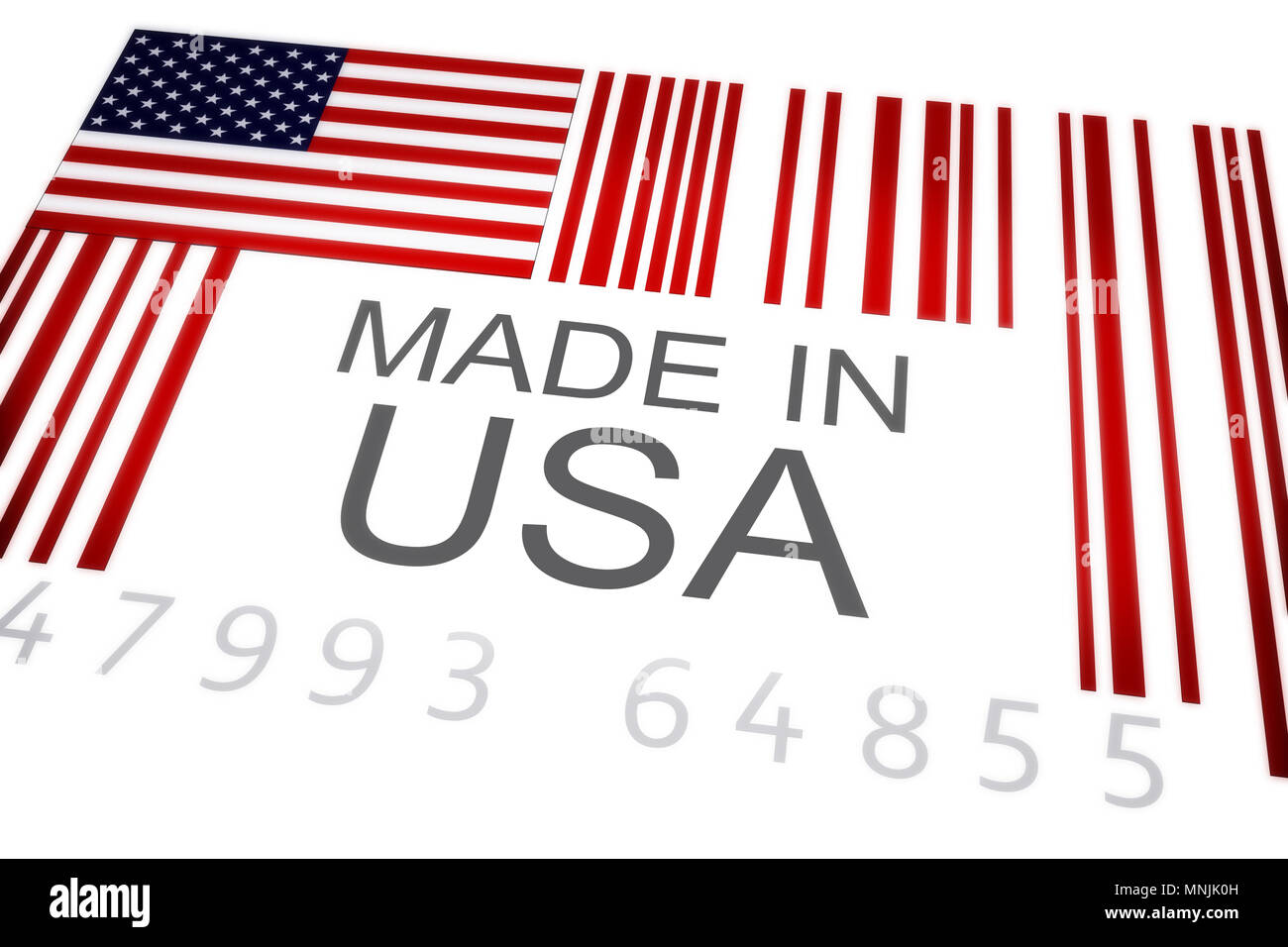 Product bar code symbolizing the massive amounts of goods imported and exported from the United States , made in the usa, barcode Stock Photo