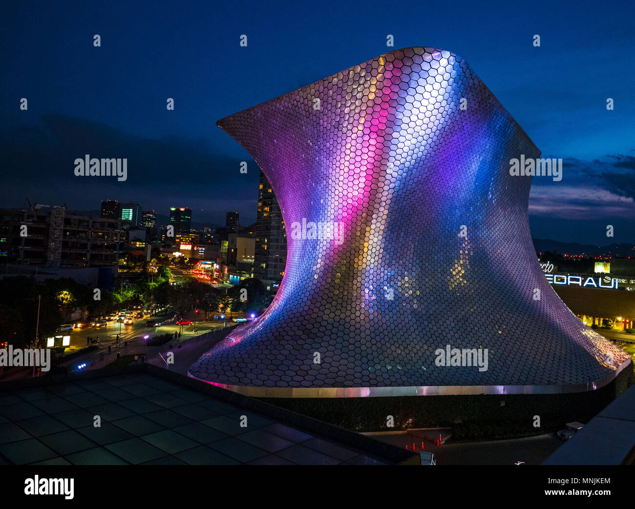 Soumaya Museum in Colonia Polanco of Mexico City in the Evening Stock Photo