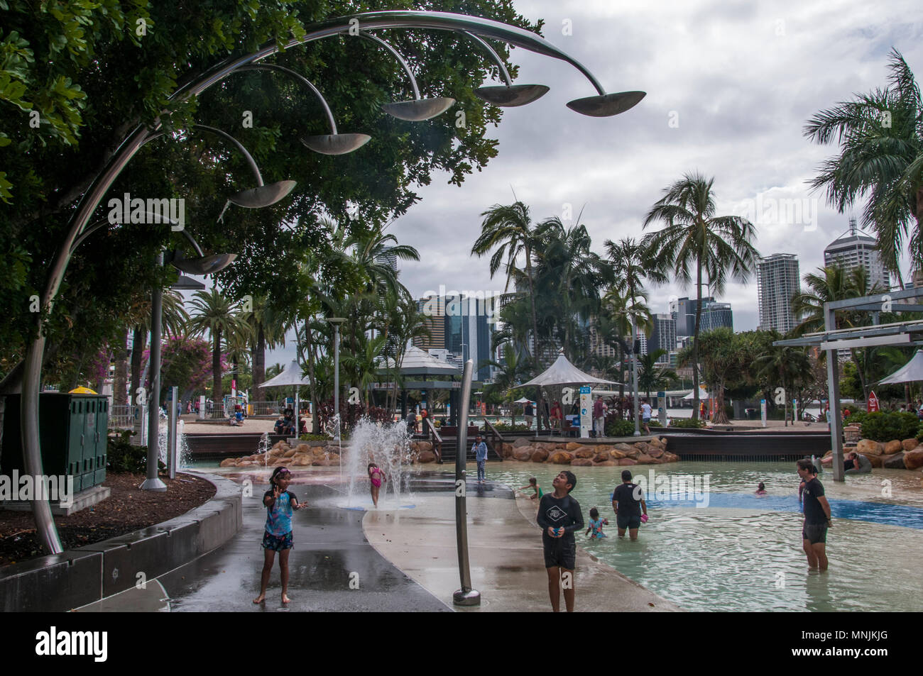 Streets Beach in the South Bank Parklands, Brisbane, Queensland, Australia Stock Photo