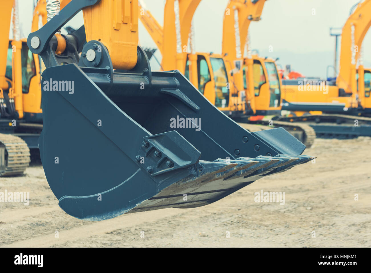 Excavator Bucket Close Up Heavy Scoop Of A New Excavator Stock Photo Alamy