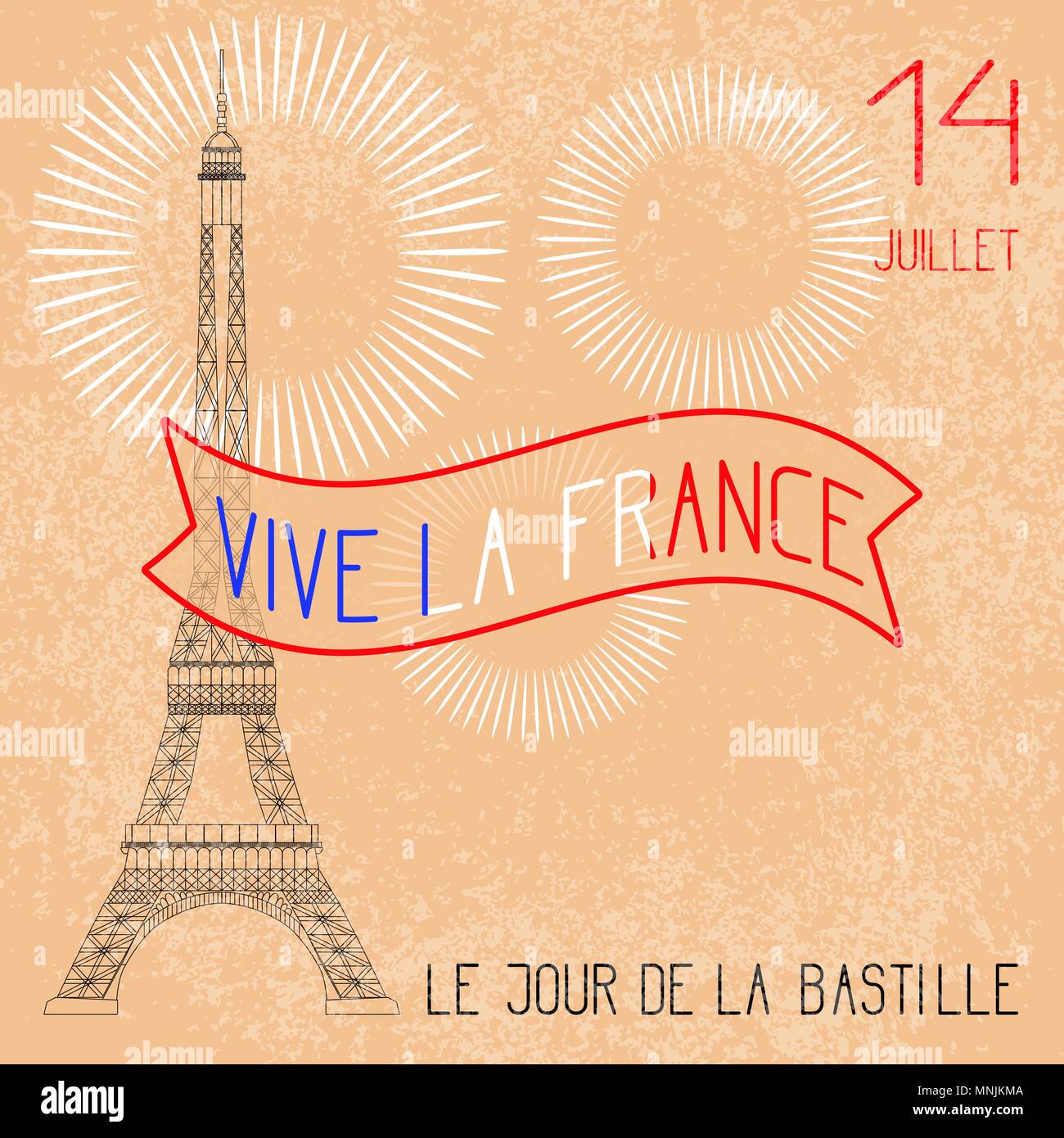 Bastille Day. July 14. Concept of French national holiday. The Eiffel