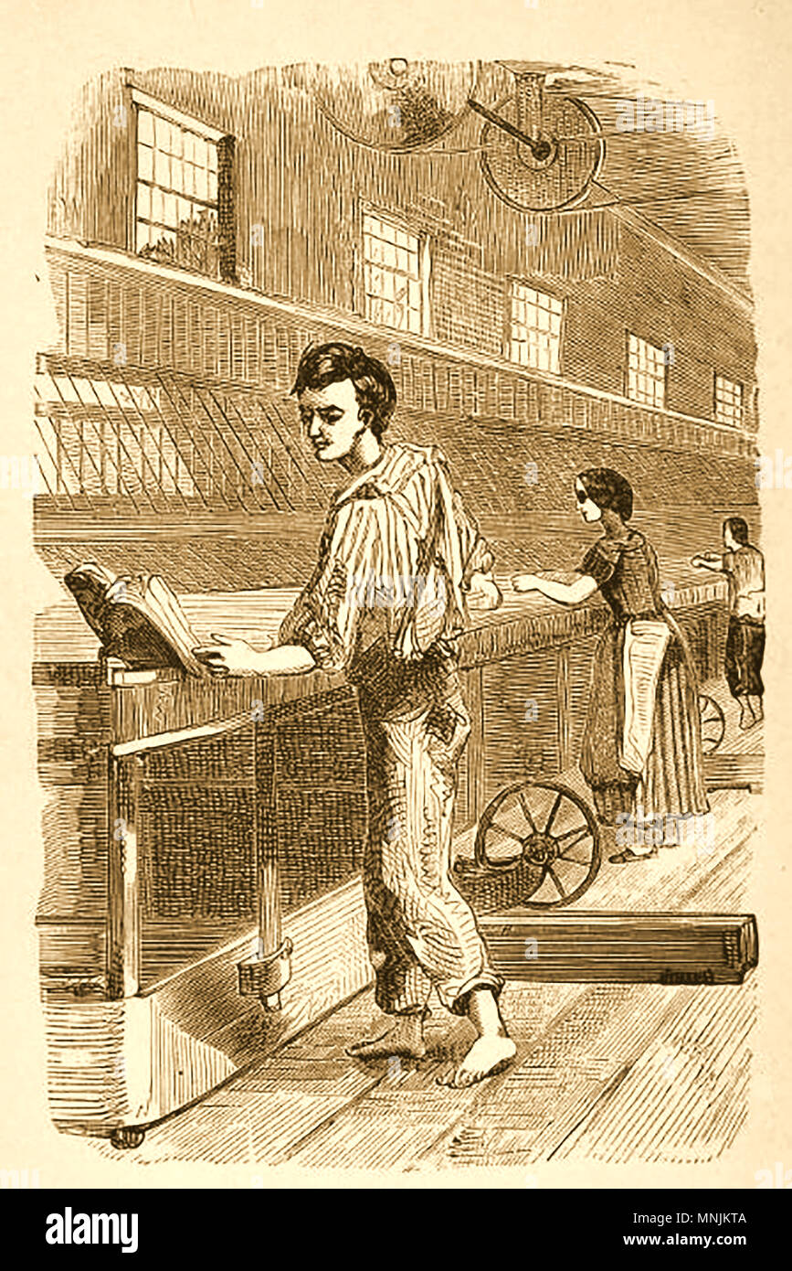 David Livingstone (1813-1873)  the explorer, Scottish Christian Congregationalist and  pioneer medical missionary pictured as a cotton factory worker in his younger days at Henry Monteith & Co. in Blantyre Works Stock Photo