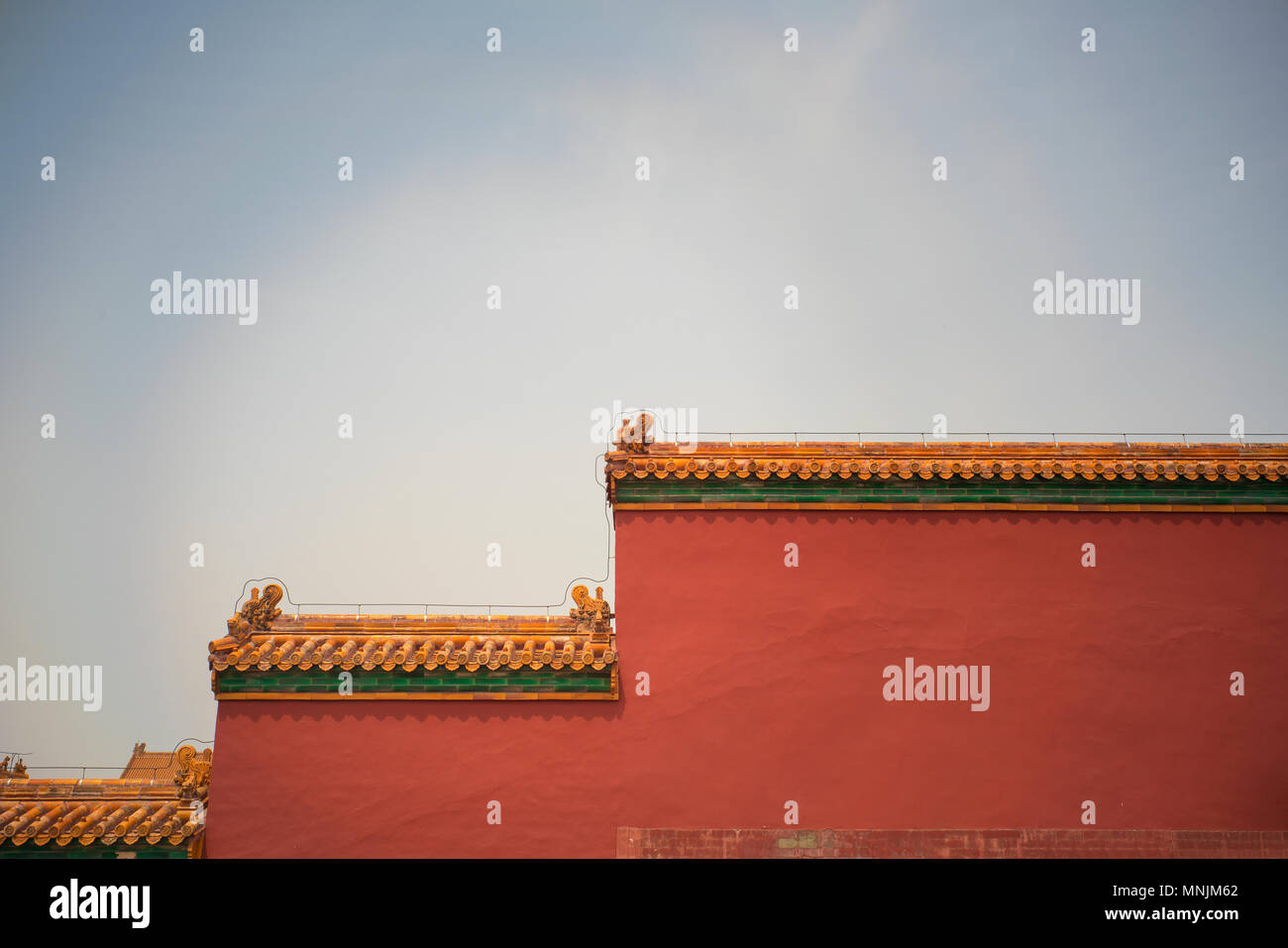 The Red Wall in Forbidden City Beijing China Stock Photo