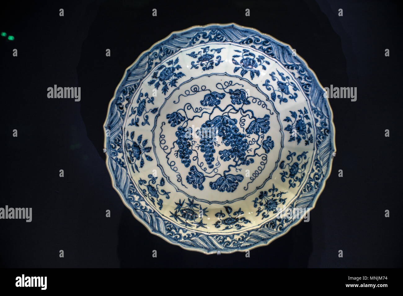 Blue and white porcelain China Asia Stock Photo