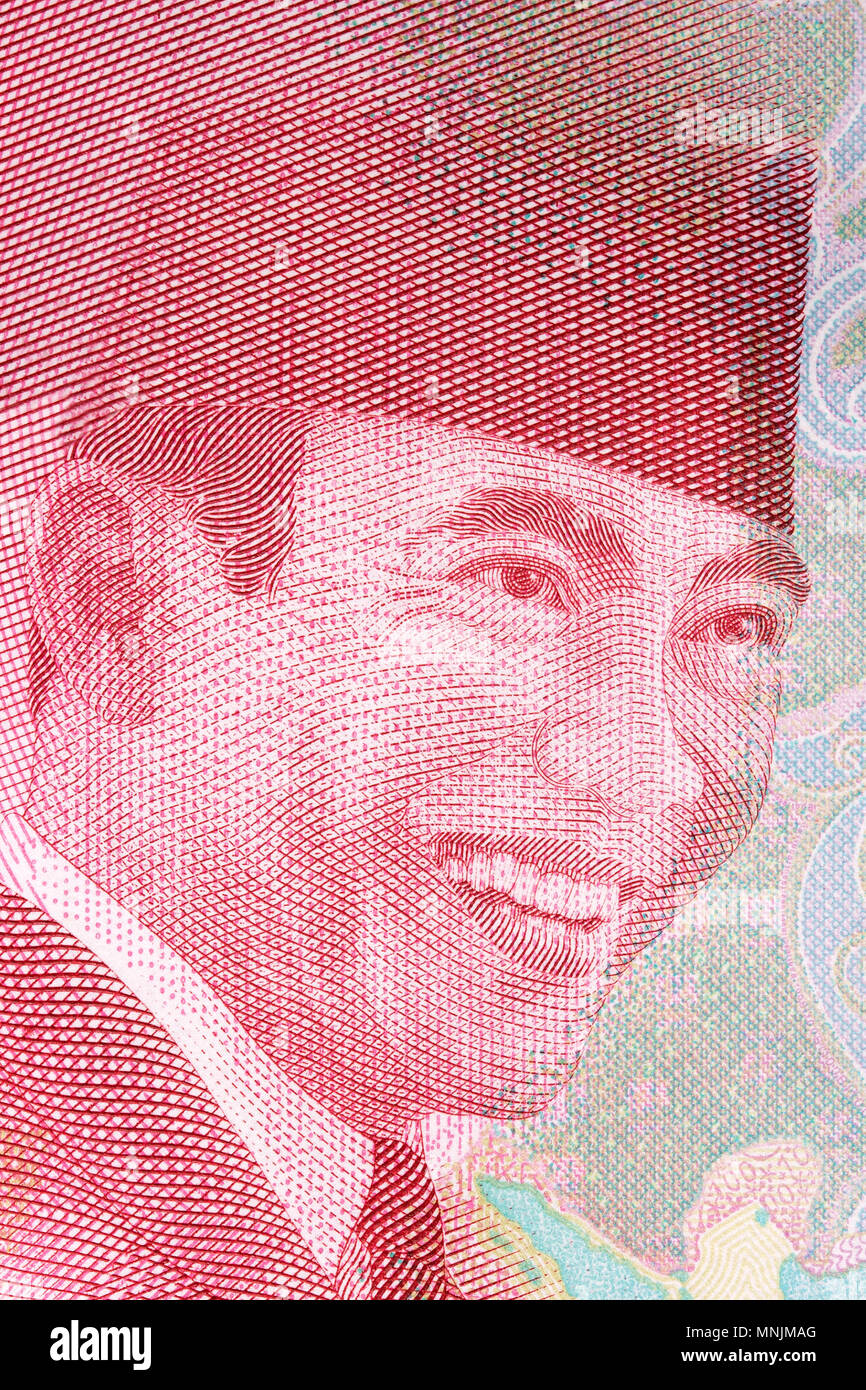 Ahmed Soekarno portrait from Indonesian money Stock Photo