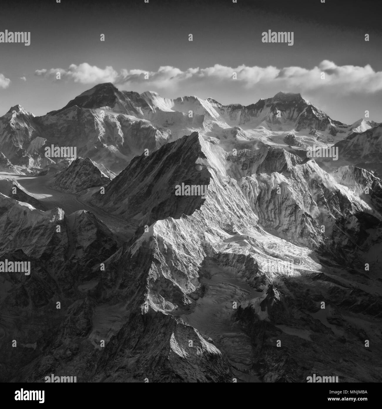Nepal aerial view Black and White Stock Photos & Images - Alamy