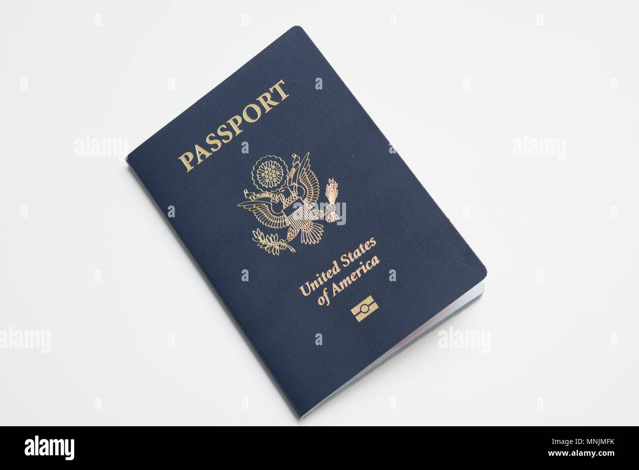 American passport, official travel document for USA isolated on white Stock Photo