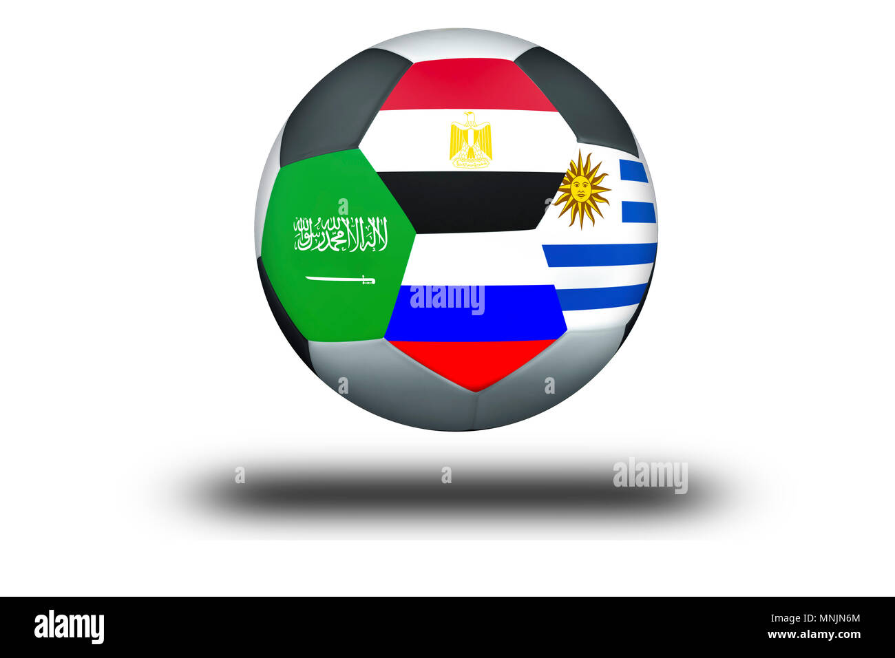 Football  group A : Russia, Saudi Arabia, Uruguay, Egypt Stock Photo