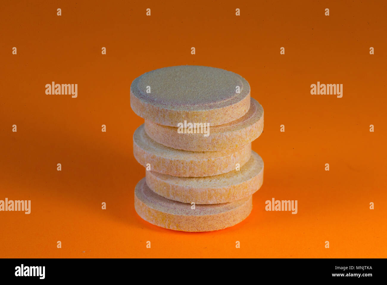 Effervescent vitamin C and Zinc orange flavour tablets Stock Photo Alamy
