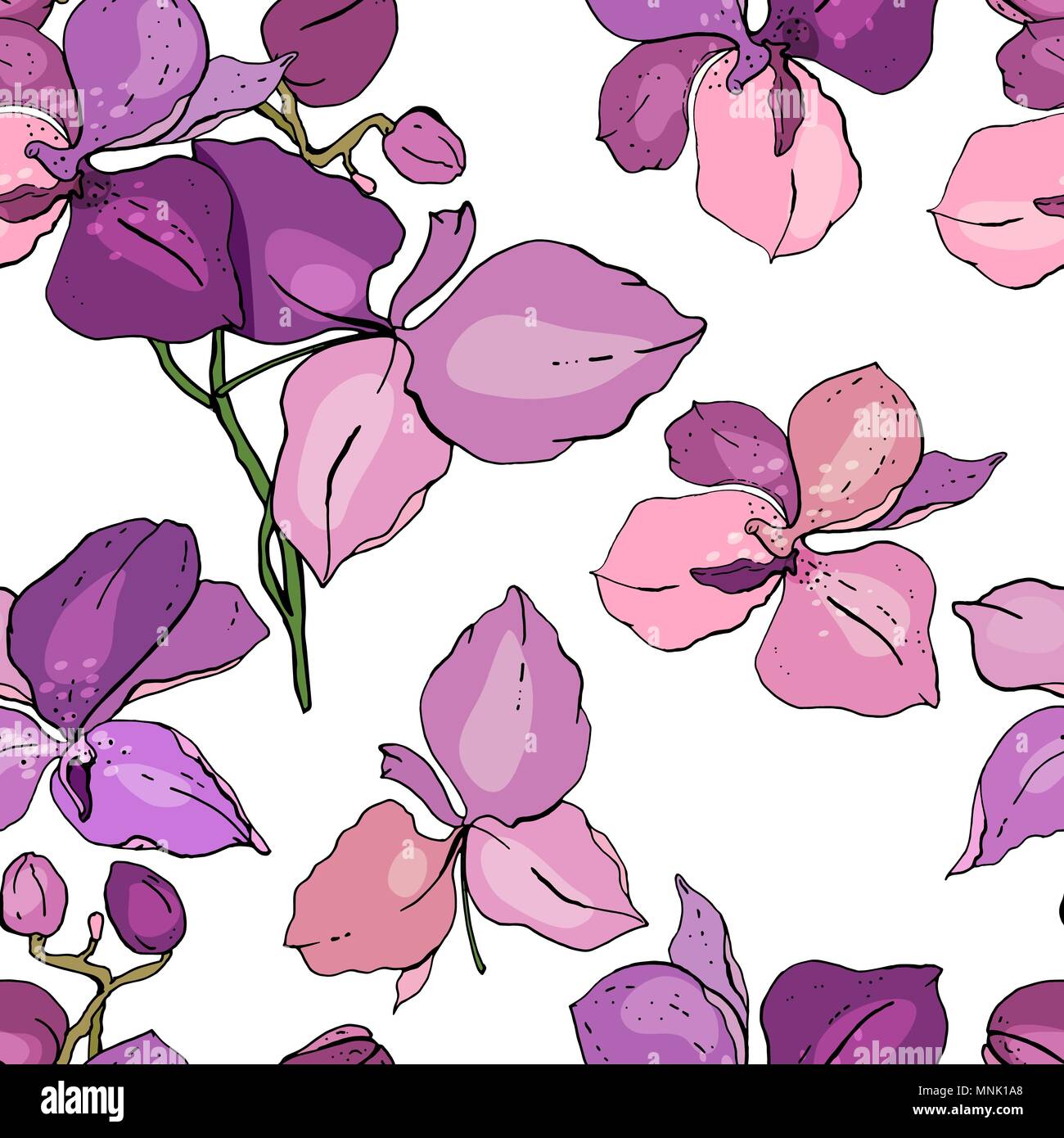 Seamless floral pattern with romantic flowers. Stock Vector
