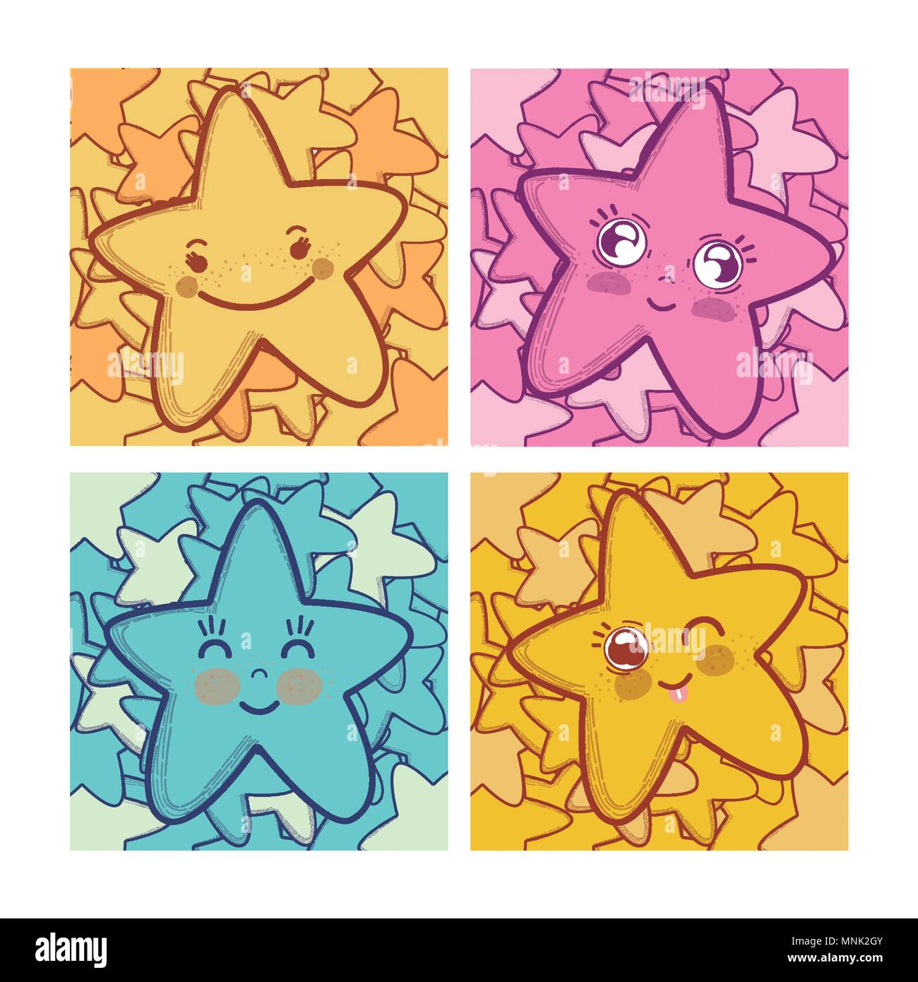 Stars Cartoon Collection Set of cute stars cartoons Stock Vector Image & Art - Alamy