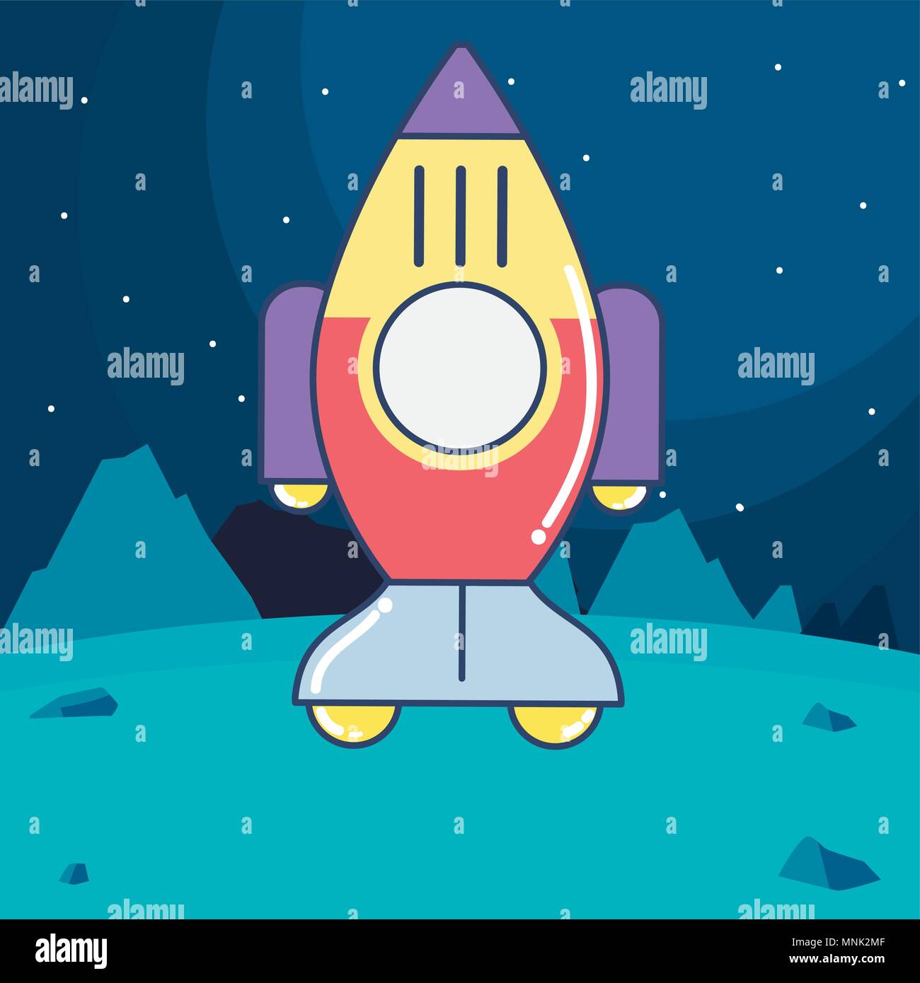 Spaceship taking off from planet Stock Vector Image &amp; Art - Alamy