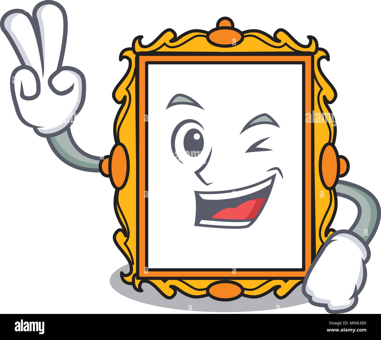 Two finger picture frame character cartoon vector illustration Stock Vector