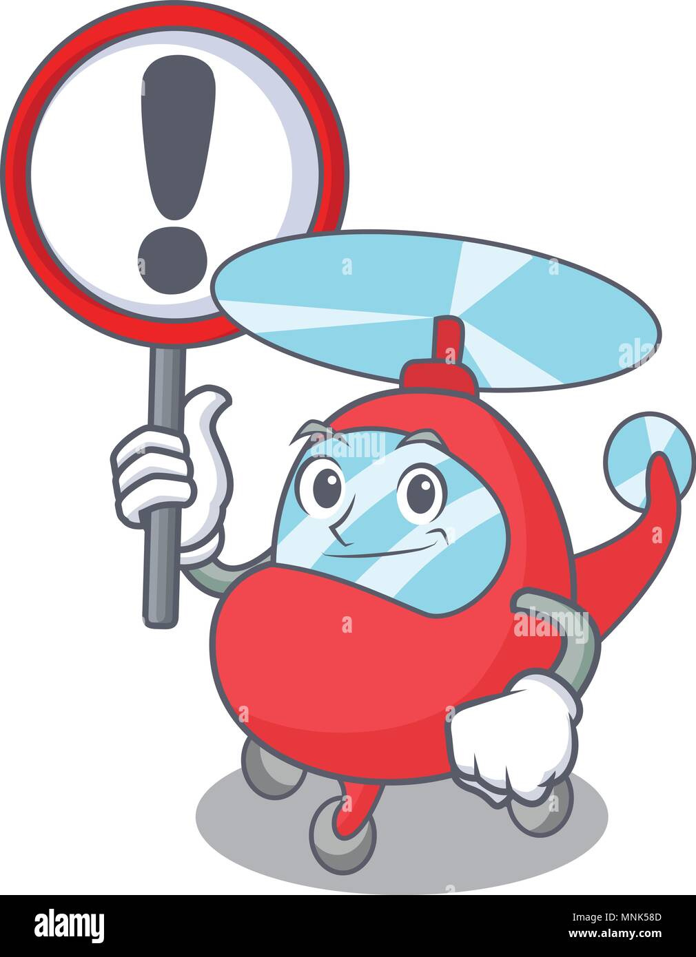 With sign helicopter character cartoon style vector illustration Stock ...