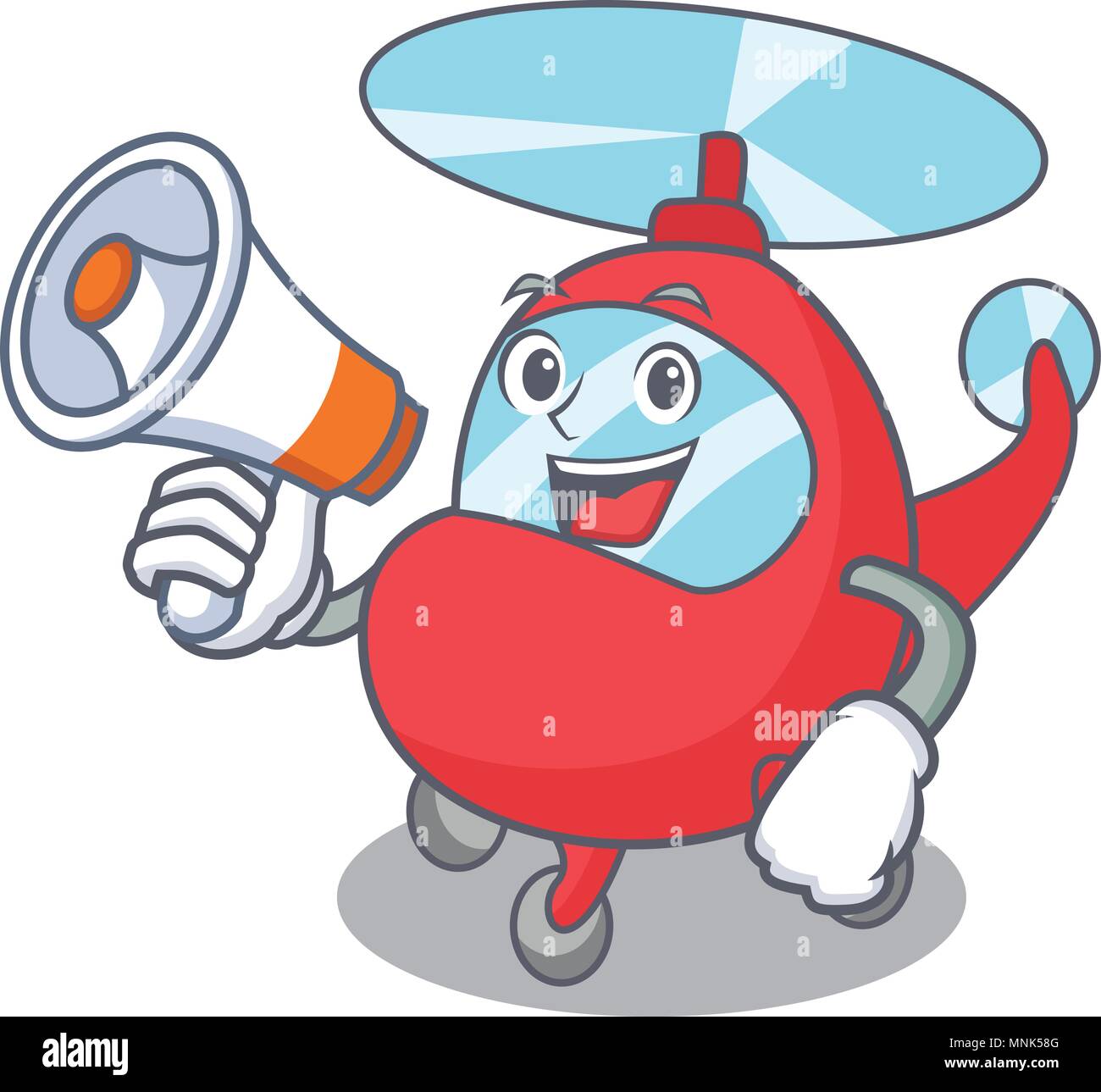 With megaphone helicopter character cartoon style vector illustration ...
