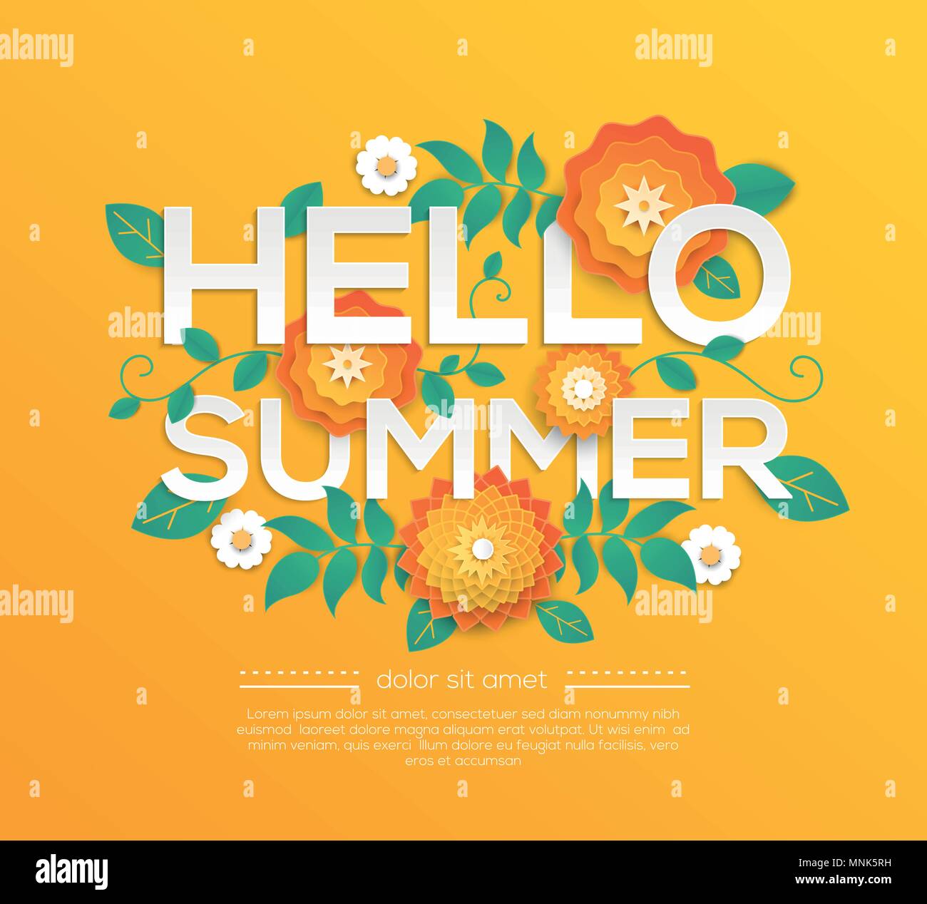 Hello summer - modern vector colorful illustration Stock Vector