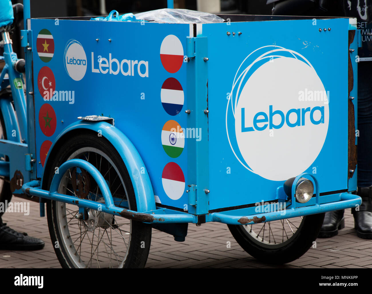 Amsterdam, Netherlands-february 2, 2017: letters lebara on a cart in amsterdam Stock Photo