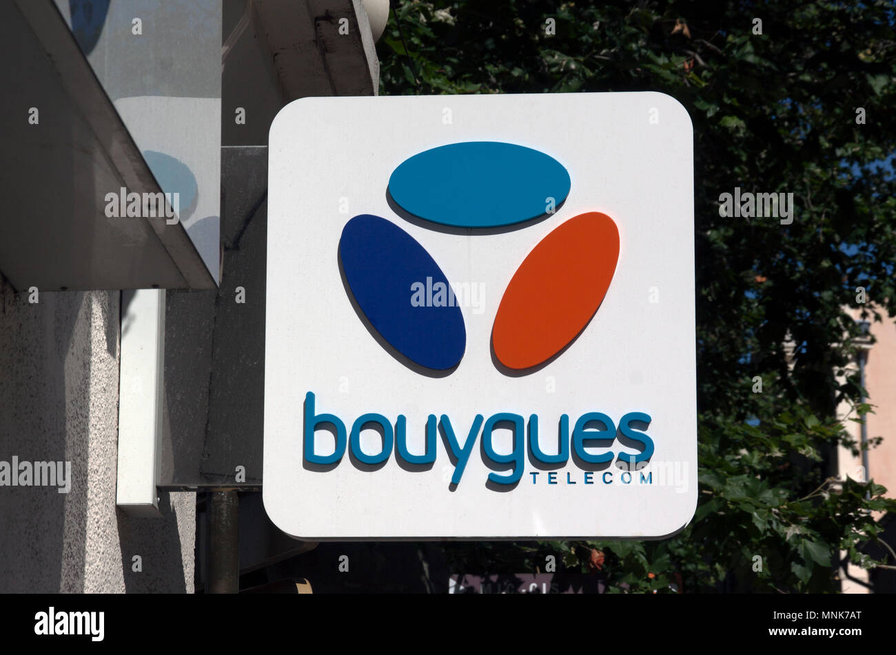 Paris, France-June 20, 2016:  sign of Bouygues telecom a french telecom company Stock Photo
