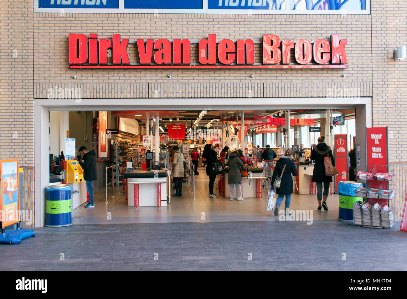 the hague, Netherlands-february 28, 2016: Dirk van den Broek, a Dutch  supermarket chain Stock Photo - Alamy