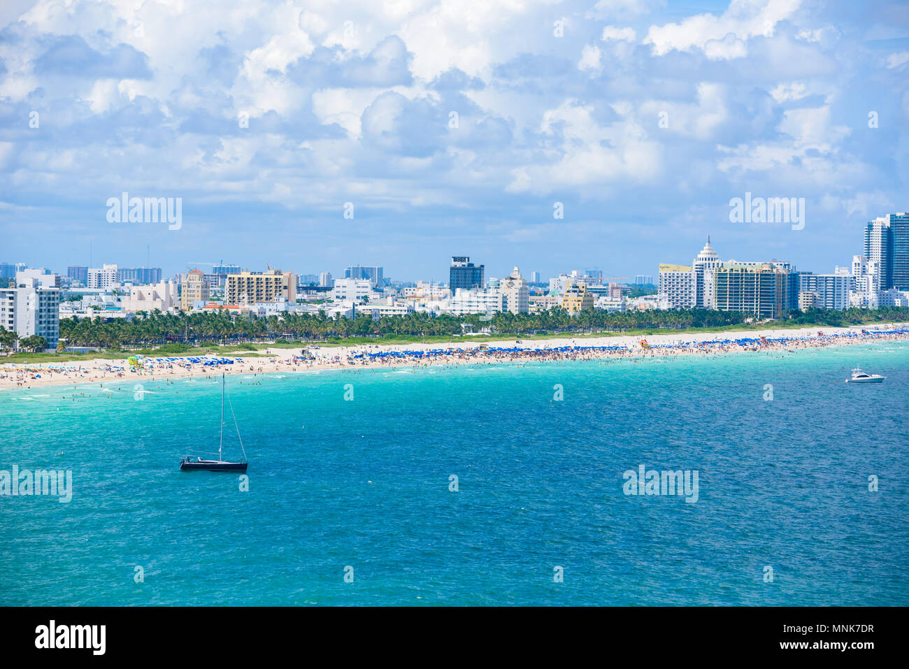 South Beach, Miami Beach. Tropical and Paradise coast of Florida, USA ...