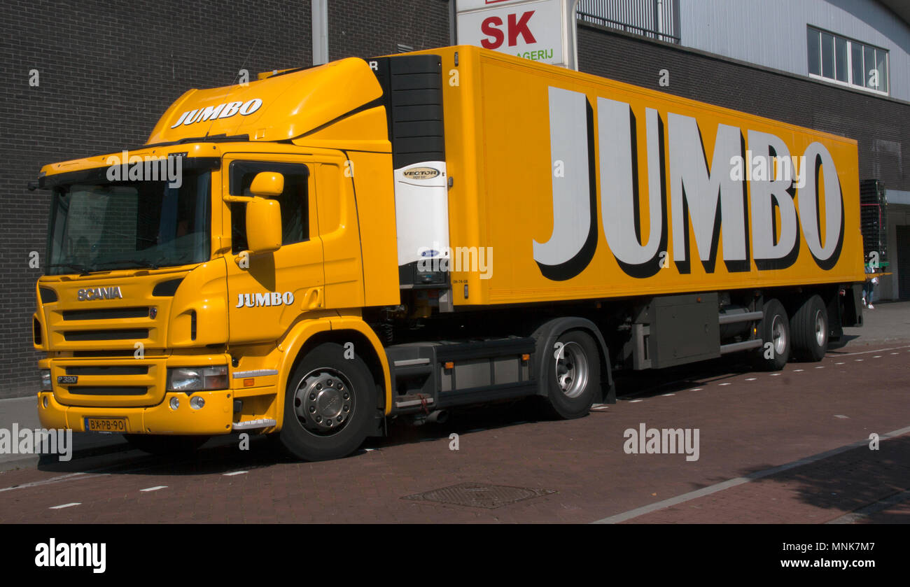 Amsterdam, Netherlands-august 31, 2016: jumbo truck transporting food to a  supermarket Stock Photo - Alamy