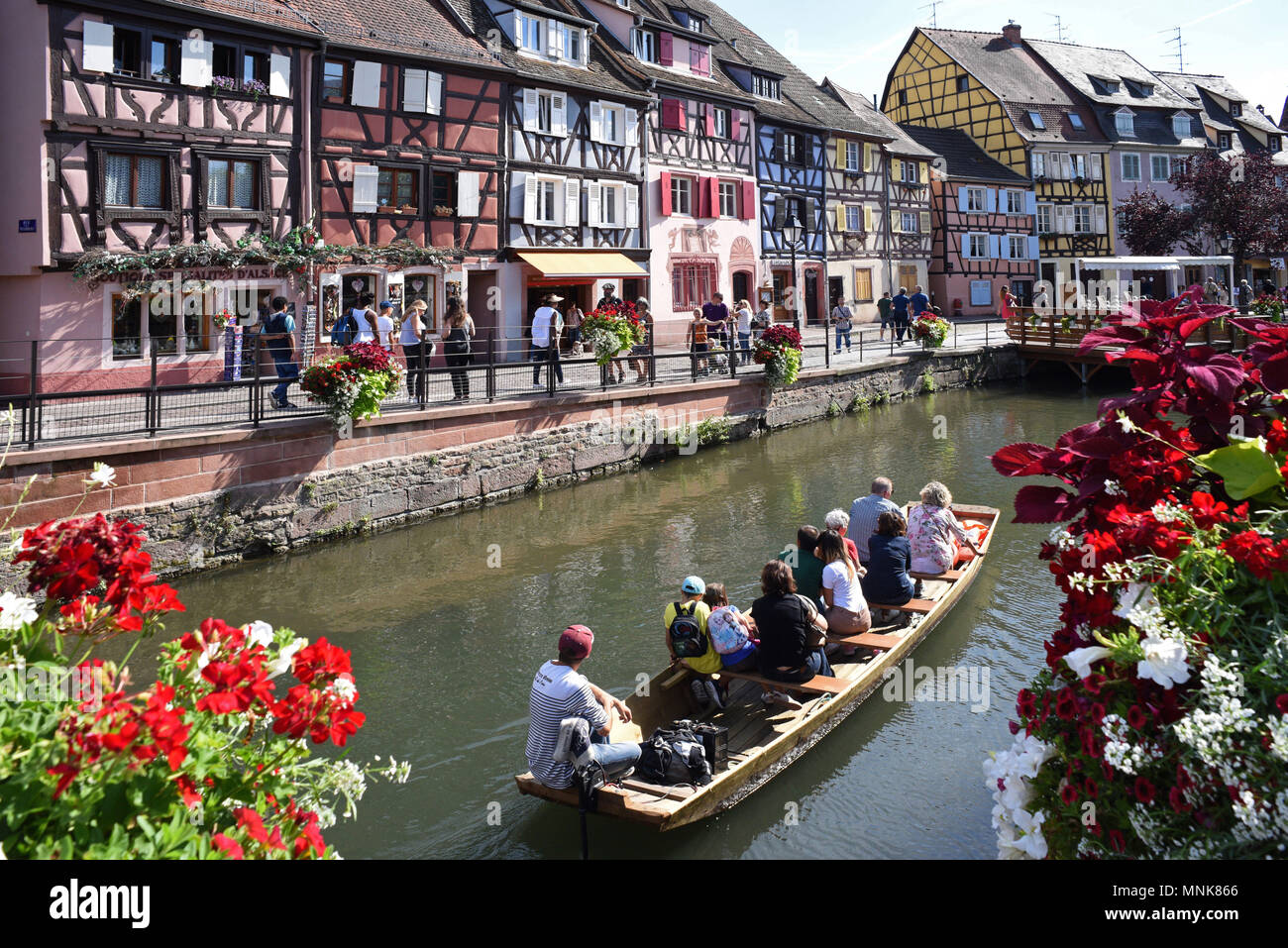 Colmar (north-eastern France): the Little Venice. Boat trip on the ...