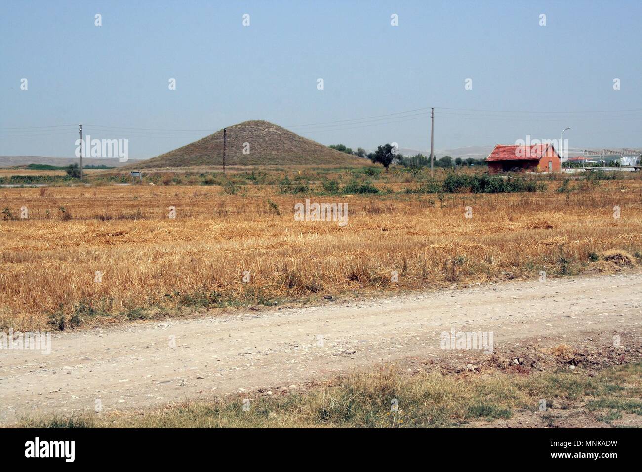 archeological site of Gordion with Mida's tomb Stock Photo