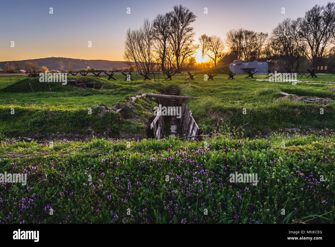 Remains of Iron Curtain, former border of Czechoslovakia and Austria in Bratislava city
