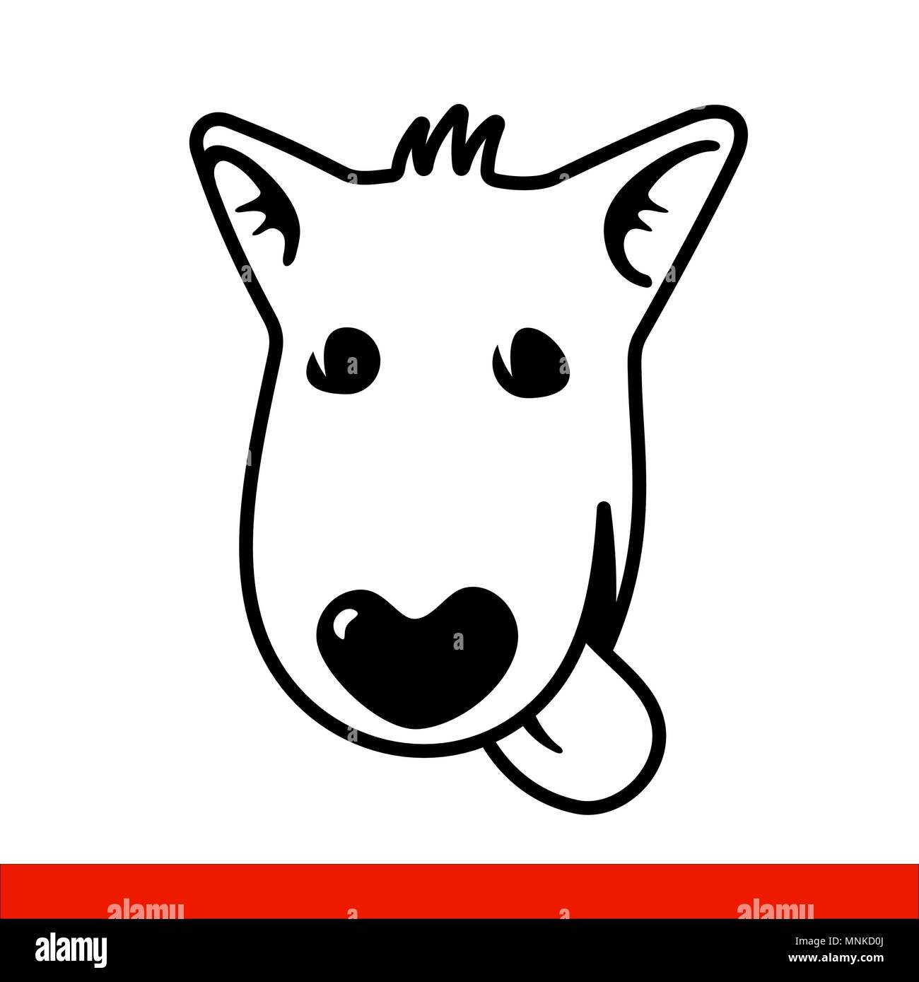 Muzzle graphic dog on white background. Linearly. Isolated Stock Vector Image & Art Alamy