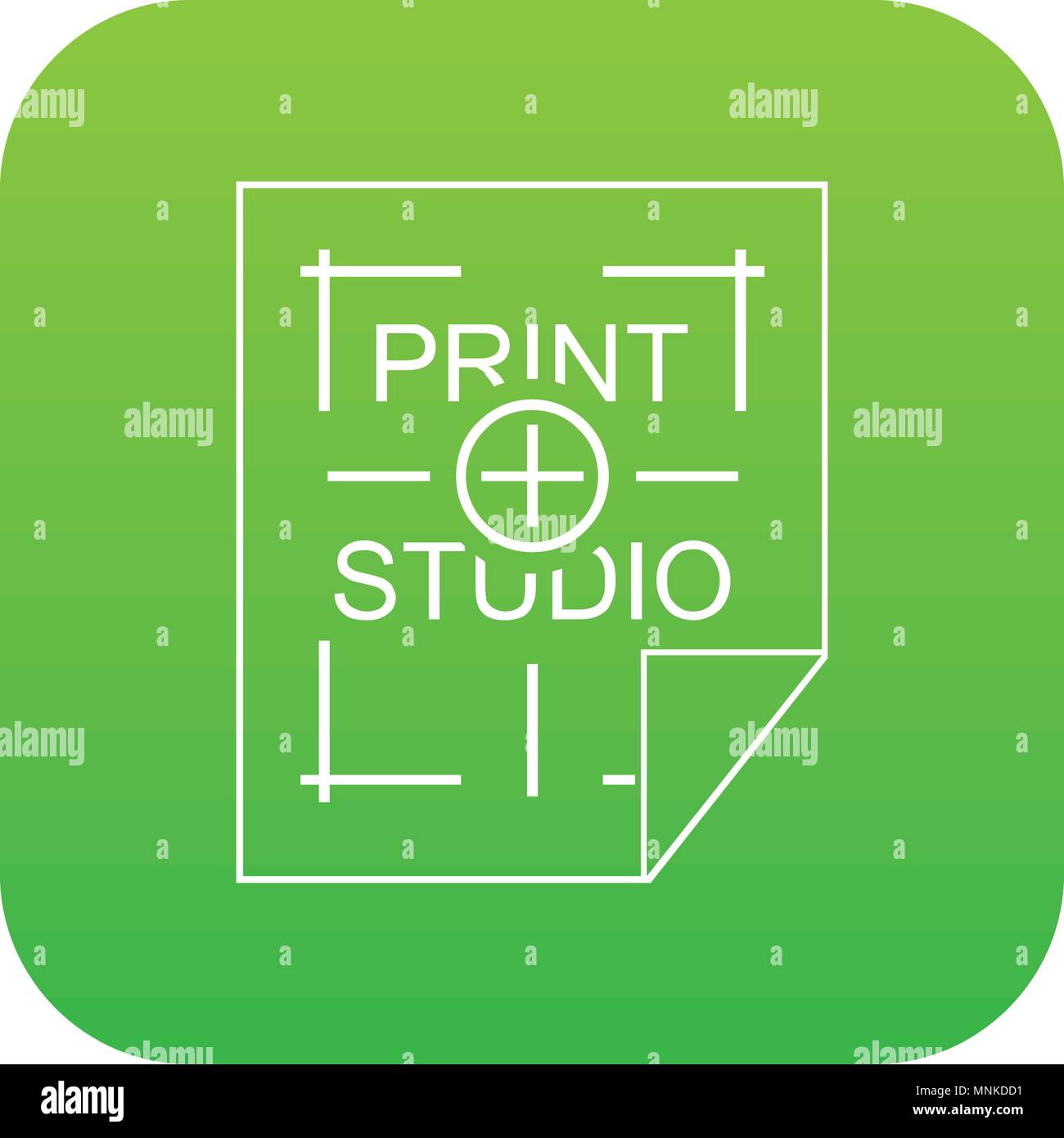 Print studio icon green vector Stock Vector