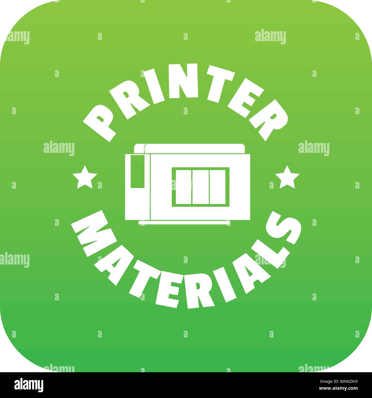 Printer materials icon green vector Stock Vector