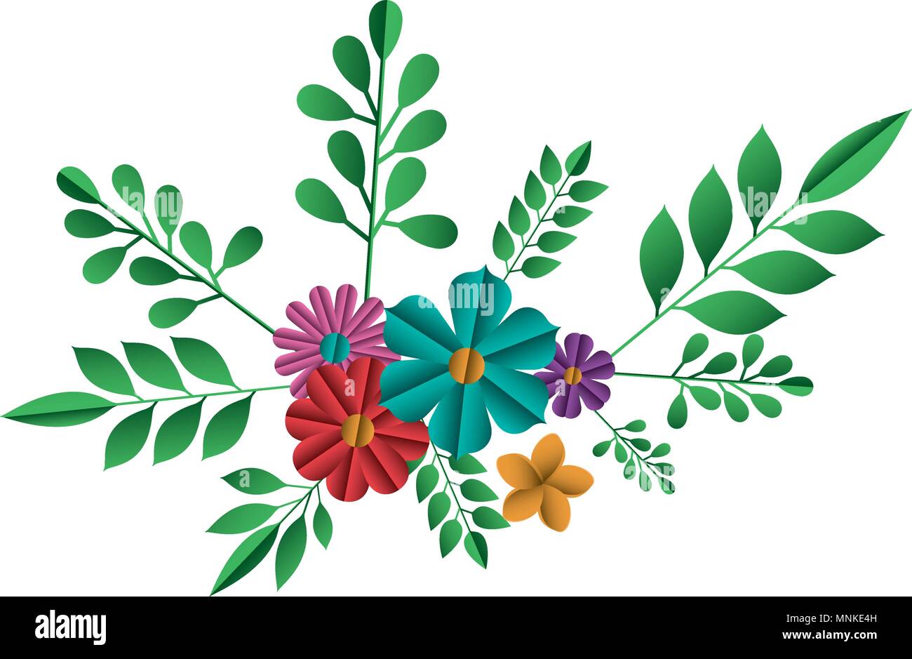 flowers and leafs decoratives Stock Vector Image & Art - Alamy