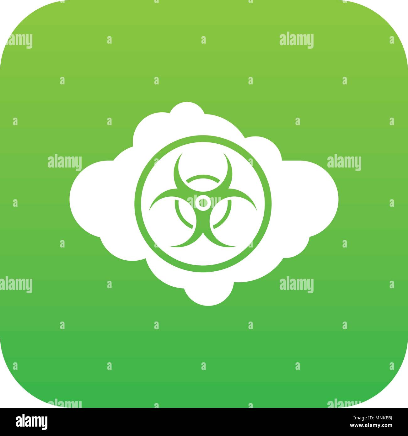 Cloud with biohazard symbol icon digital green Stock Vector