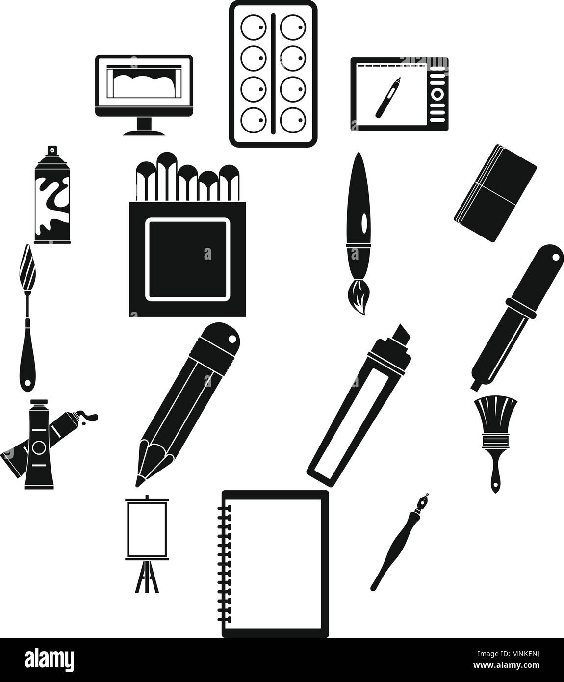 Design and drawing tools icons set, simple style Stock Vector Image ...