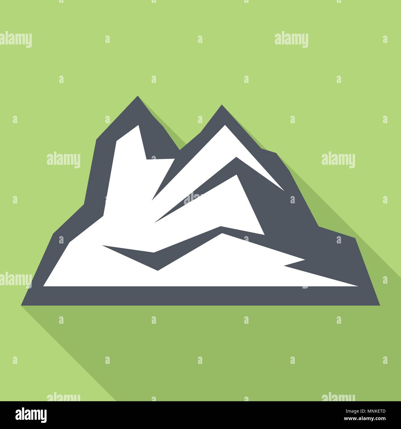 Ice mountain icon, flat style Stock Vector