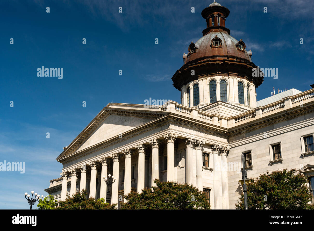 A Greek Revival style building is dedicated to the government workings of South Carolina Stock Photo