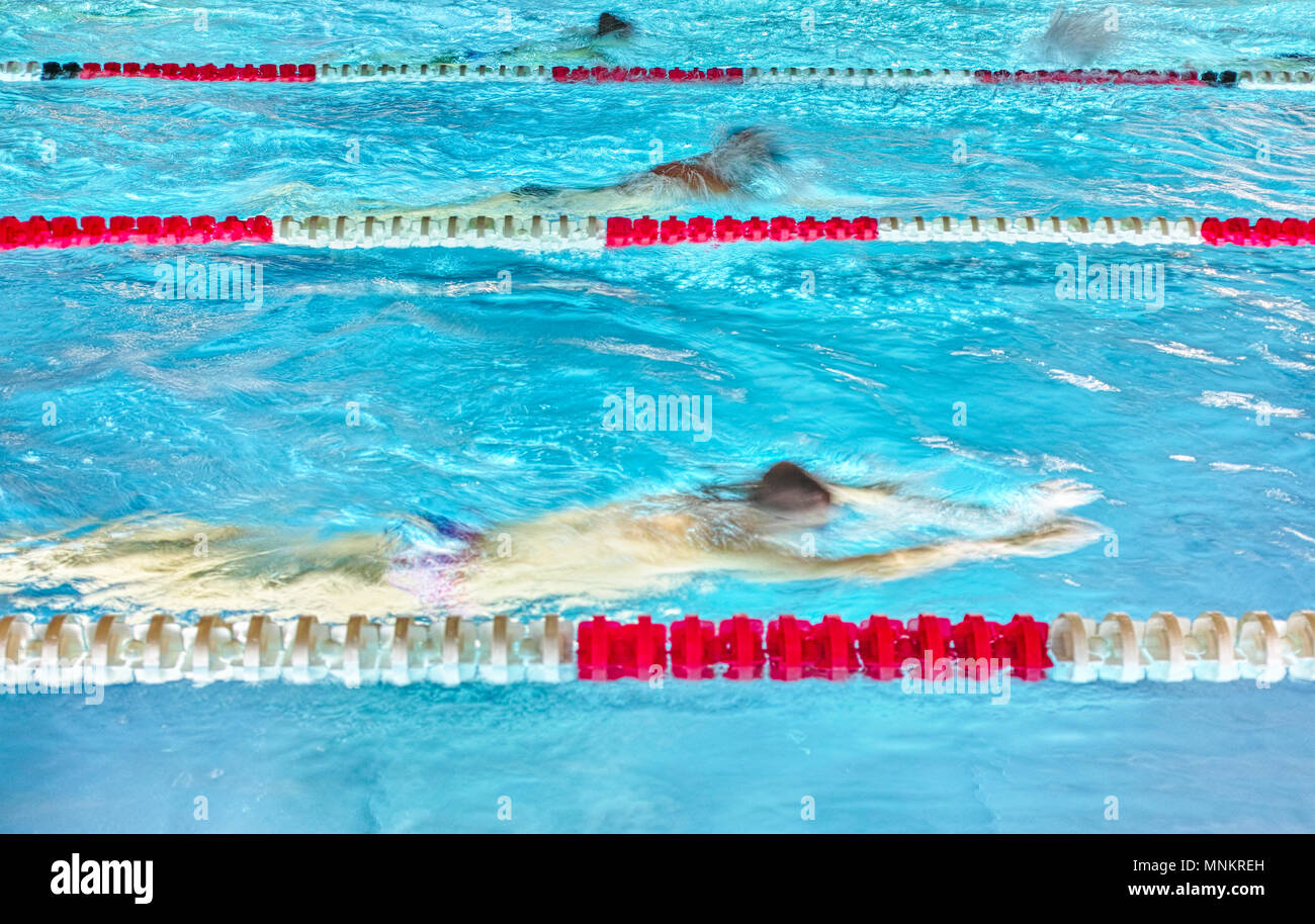 Sport in swimmingpool Stock Photo