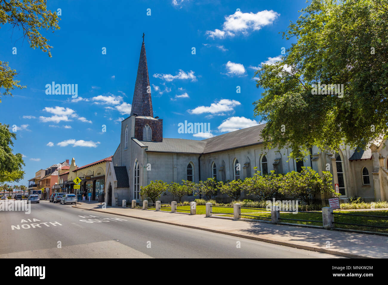 Trinity Episcopal Church built ca. 1831 in historic St Augustine Florida Americas oldest c Stock Photo